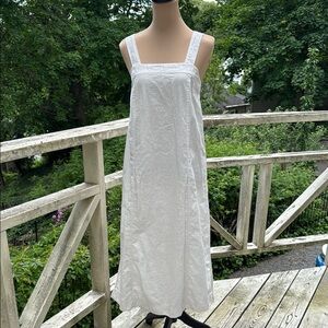 Madewell Linen-Cotton Princess Seamed Sleeveless Midi Dress Size S